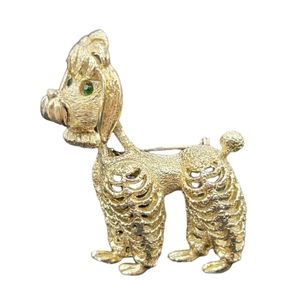 Vtg Poodle Brooch bobble head